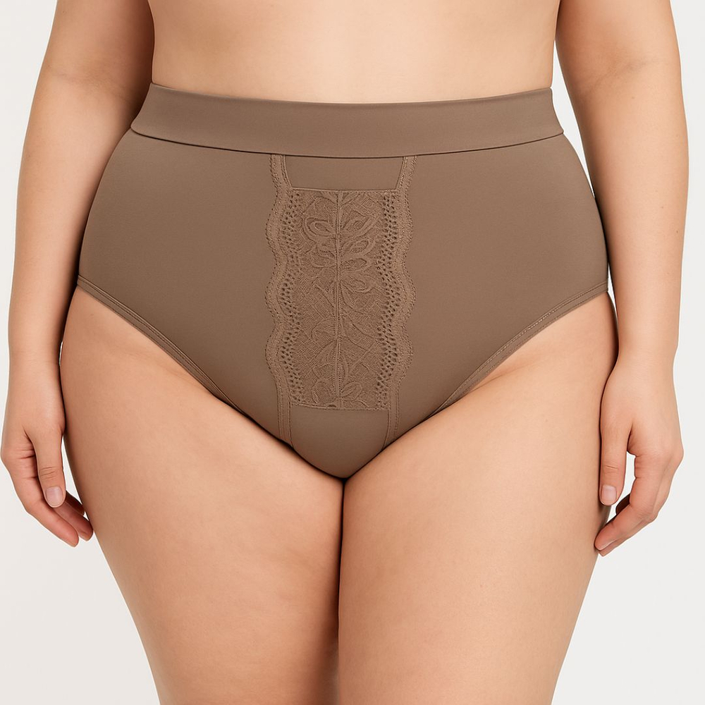 Calcinha Plus Size Com Renda Frontal Em Microfibra Lutestil Lingerie - Imagem 3