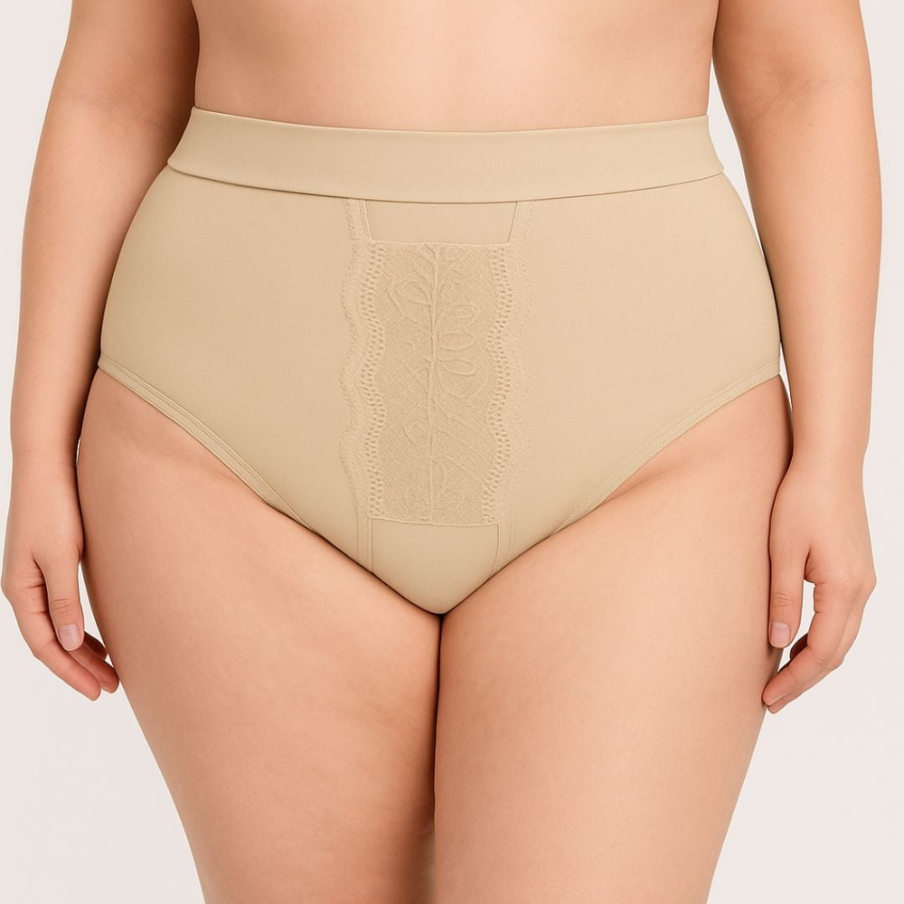 Calcinha Plus Size Com Renda Frontal Em Microfibra Lutestil Lingerie - Imagem 4