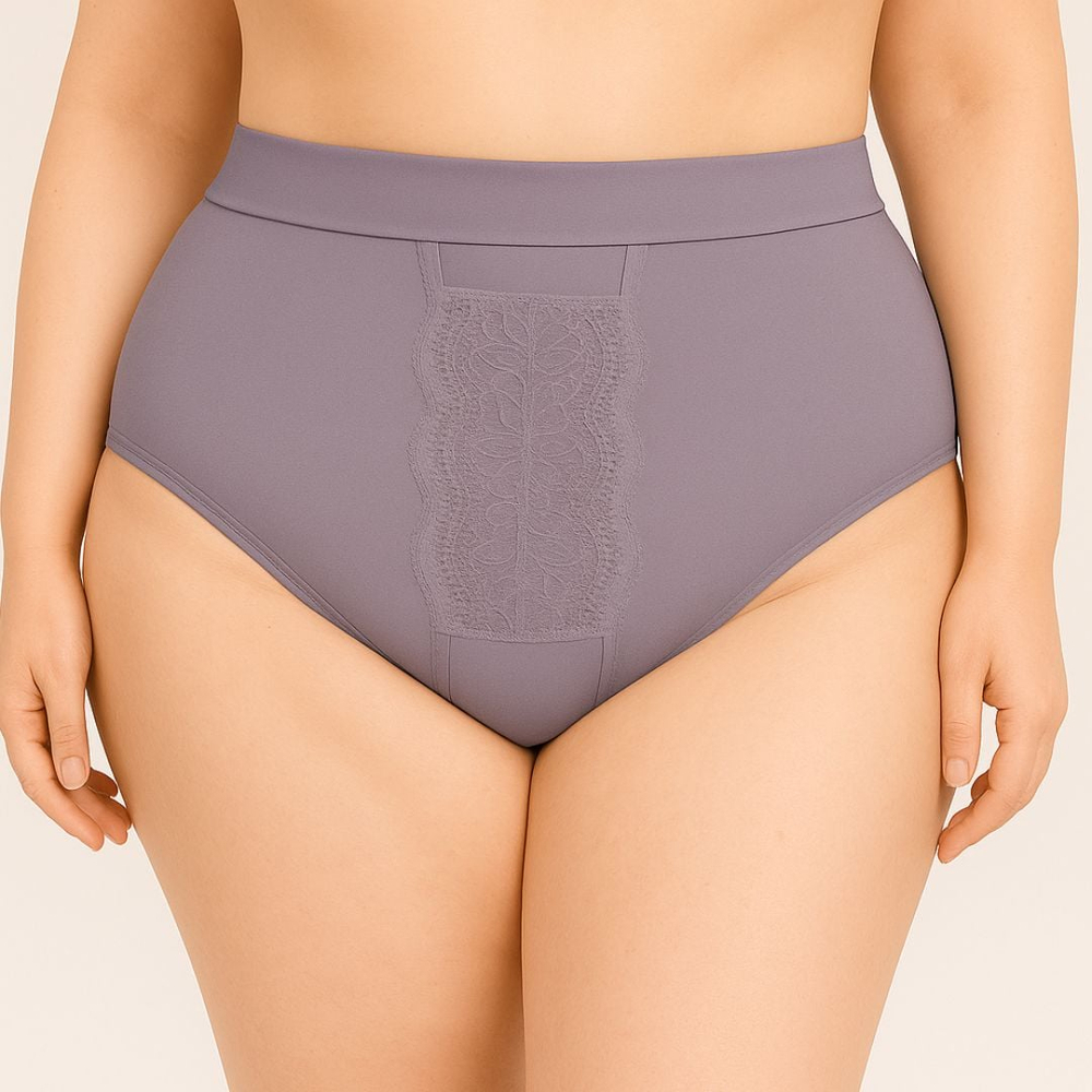 Calcinha Plus Size Com Renda Frontal Em Microfibra Lutestil Lingerie - Imagem 5