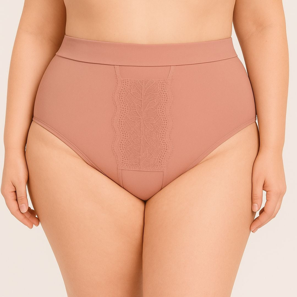 Calcinha Plus Size Com Renda Frontal Em Microfibra Lutestil Lingerie - Imagem 6