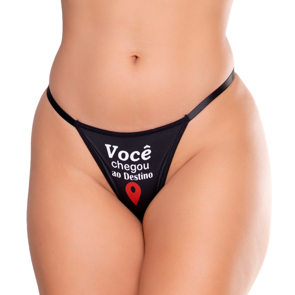 Calcinha Sexy Com Frase Você Chegou Ao Destino Patitex - Imagem 3