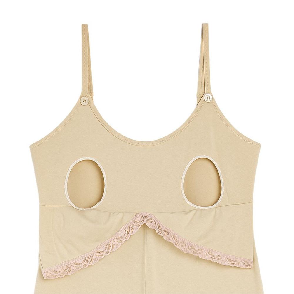 Camisola Sortida Com Renda Amamentação Alça Click Íntima Delas - Imagem 3