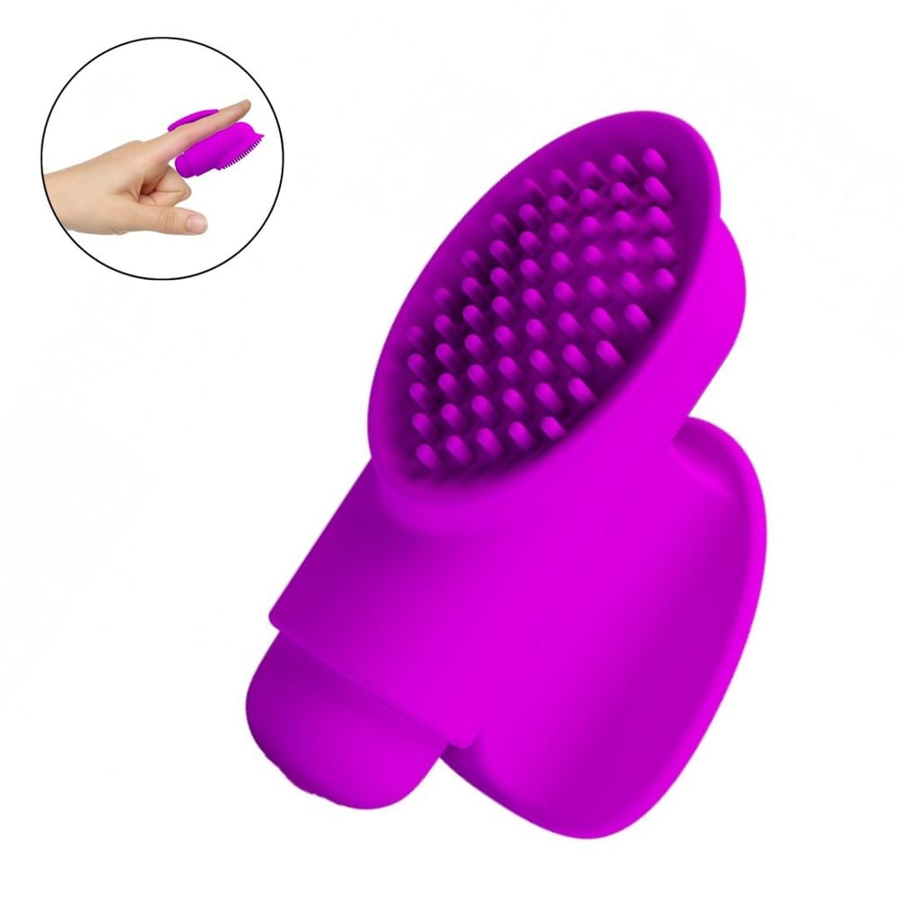 Capa De Dedo Com Estimulador Clitoriano Freda 12 Modos De Vibrações Pretty Love - Imagem 2