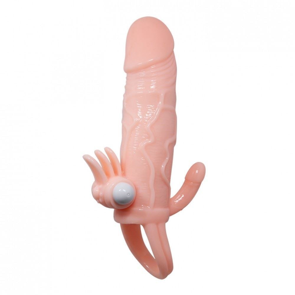 Capa Peniana Com Extensor De 4Cm E Anel Para Escroto Com Estimulador E Capsula Vibratória - Imagem 2