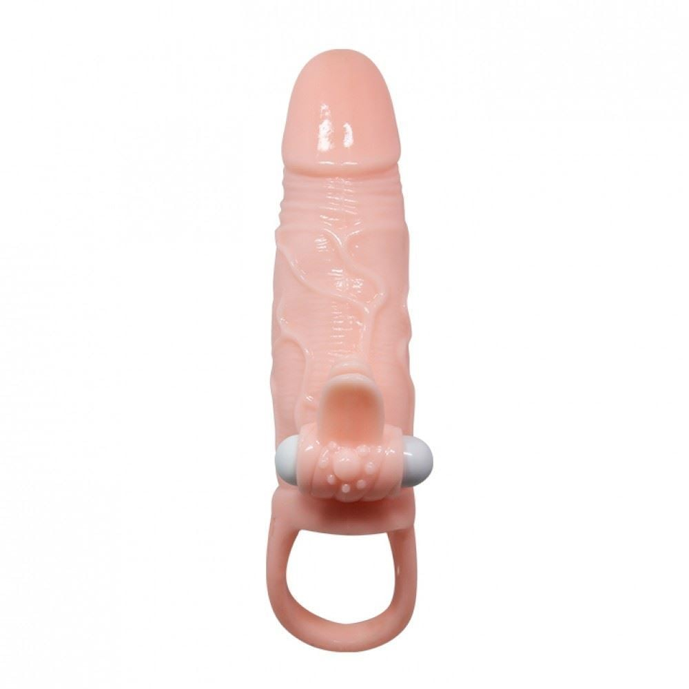 Capa Peniana Com Extensor De 4Cm E Anel Para Escroto Com Estimulador E Capsula Vibratória - Imagem 3