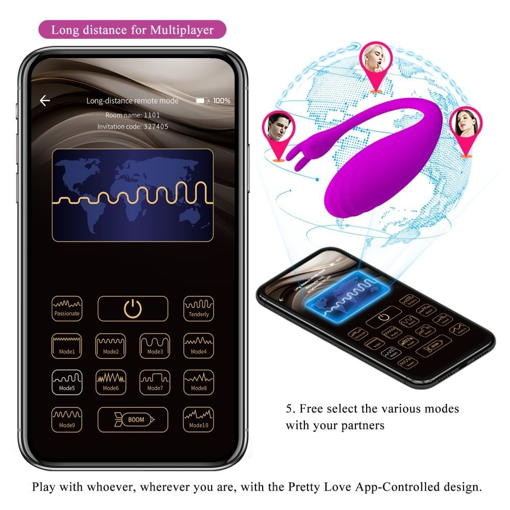 Cápsula Vibratória Catalina Longa Distância App Control 12 Vibrações Pretty Love - Imagem 8