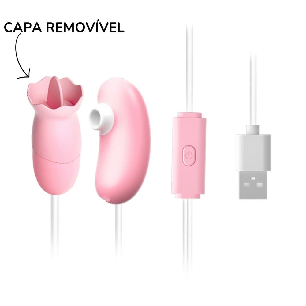 Cápsula Vibratória Dupla Com Capa Removível E Língua Estimuladora 10 Vibrações E Pulsação Lilo - Imagem 2
