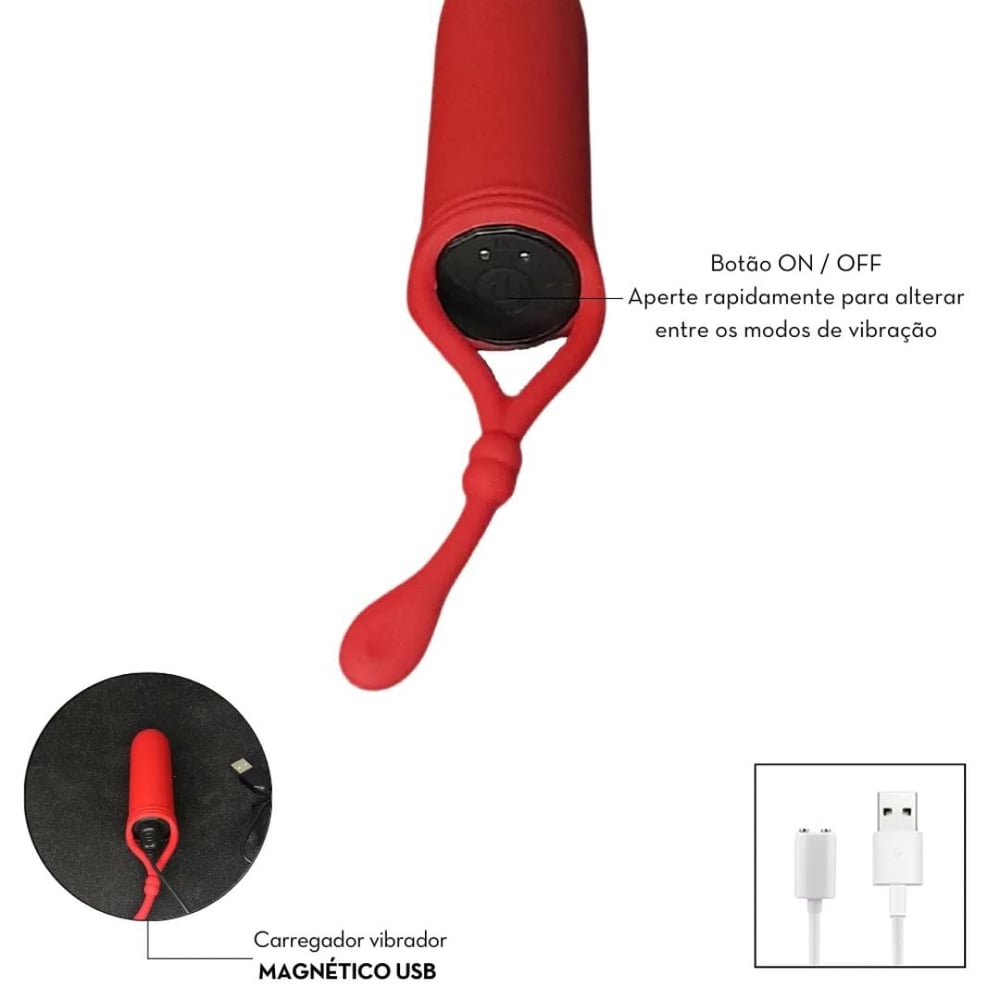 Cápsula Vibratória Recarregável Formato De Bala 10 Vibrações Vibe Toys - Imagem 6