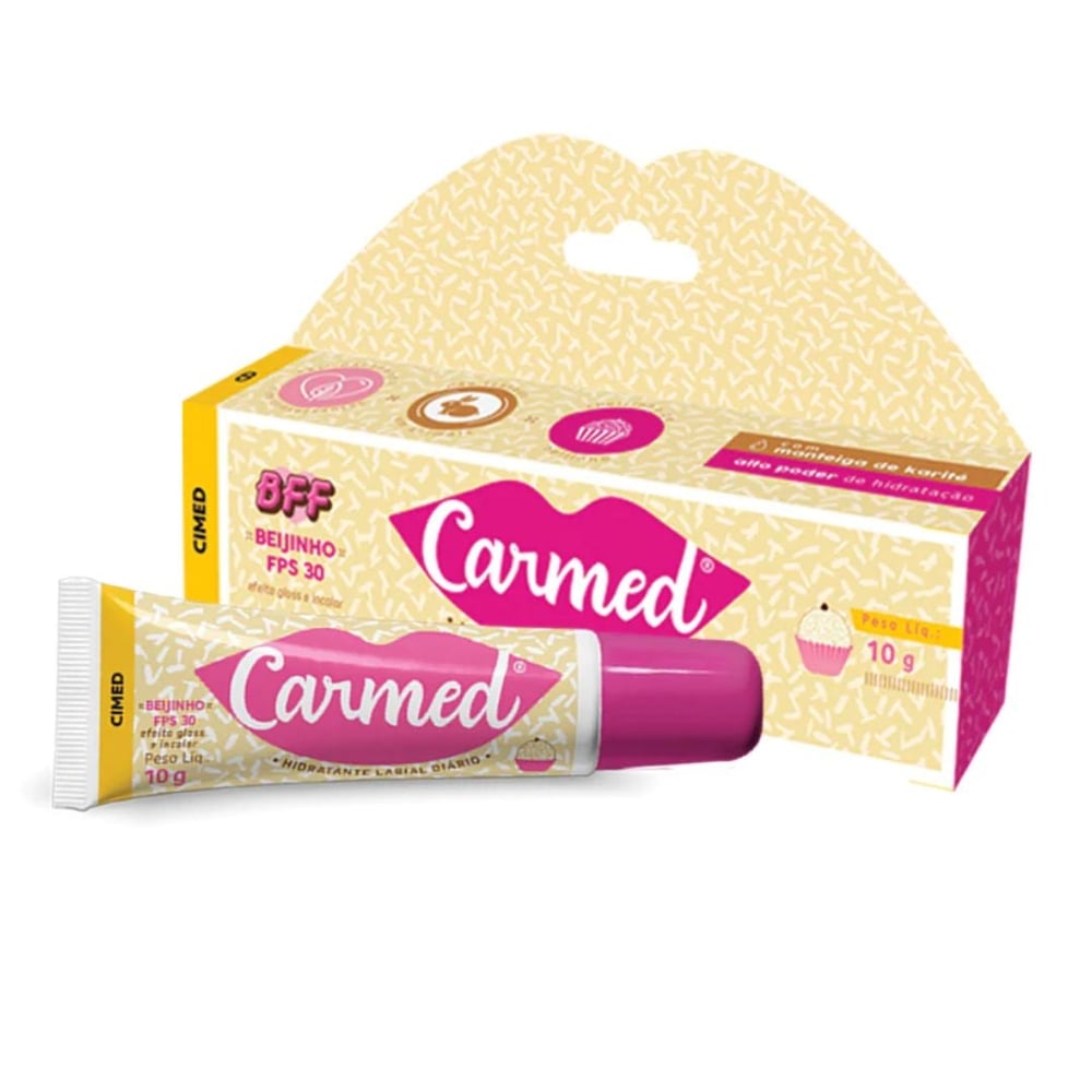 Carmed Bff Beijinho Hidratante Labial Fps30 Efeito Gloss Incolor 10G Cimed