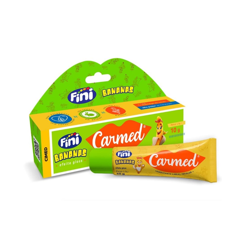 Carmed Fini Bananas Hidratante Labial Efeito Gloss 10G Cimed
