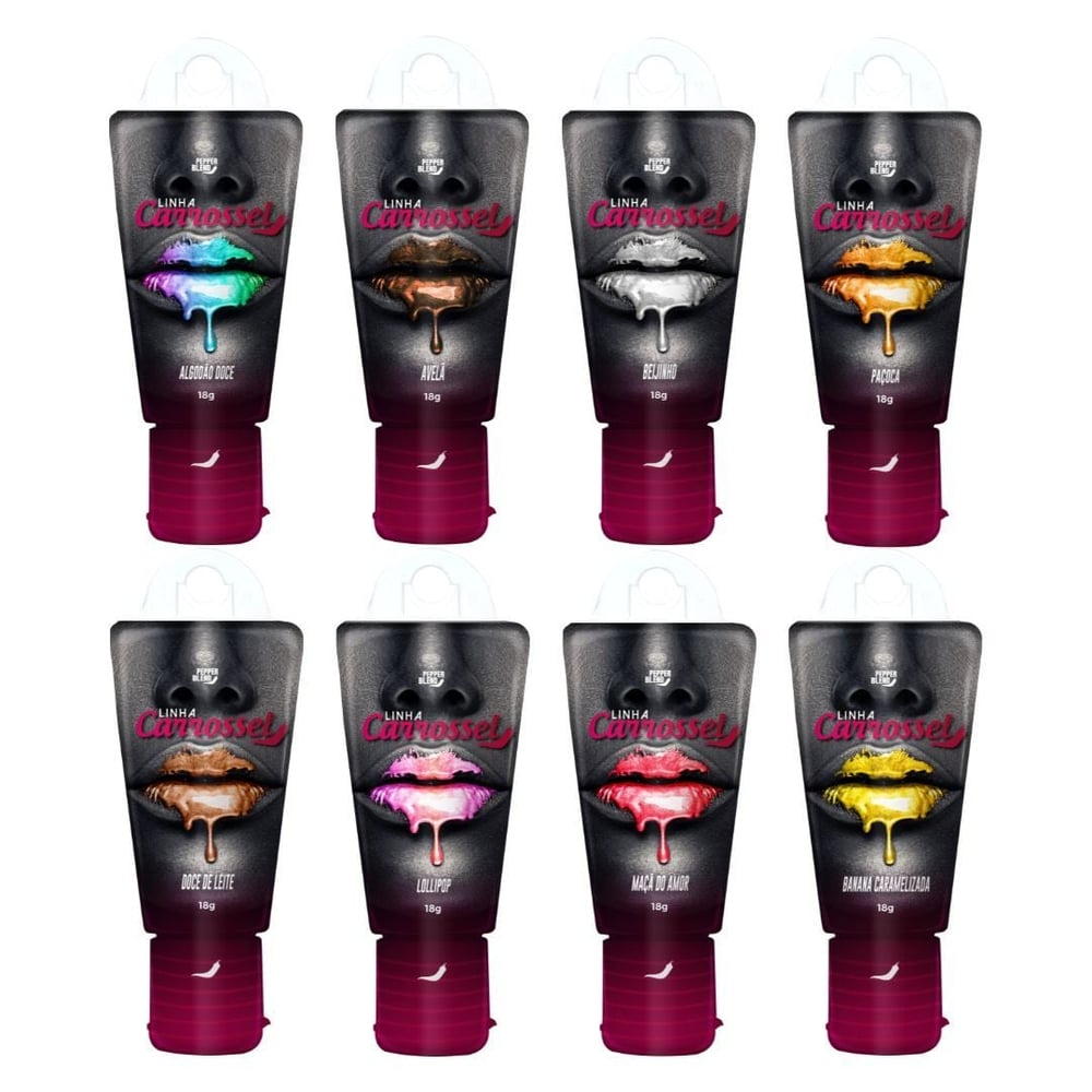 Carrossel Gel Lubrificante Com Glitter Beijável 18G Pepper Blend