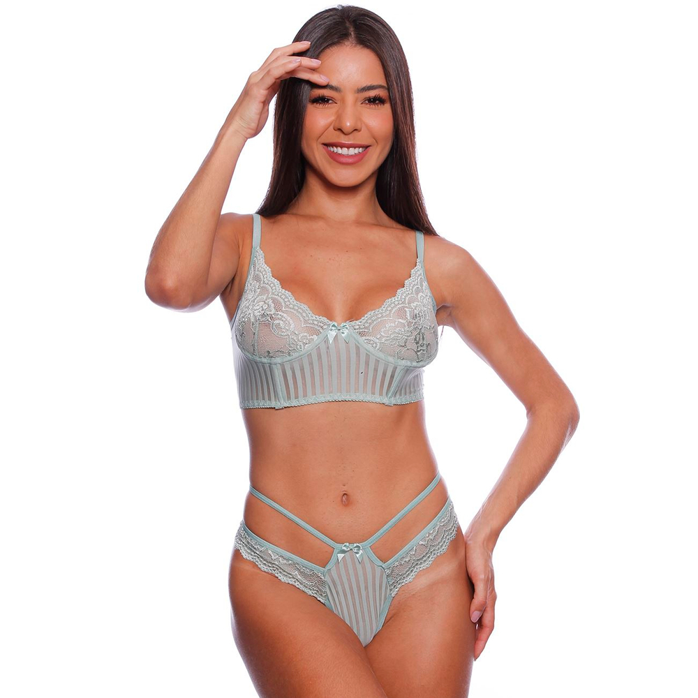 Conjunto Delírio Tule Listrado Com Aro Patitex - Imagem 3