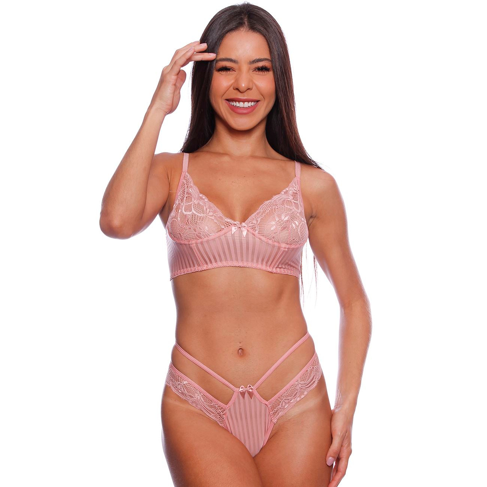 Conjunto Delírio Tule Listrado Com Aro Patitex - Imagem 5