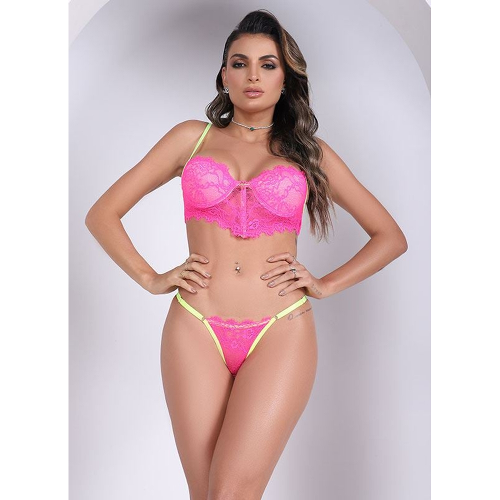 Conjunto Luiza Cropped Neon Com Bojo Tallyta Moda Apimentada - Imagem 4