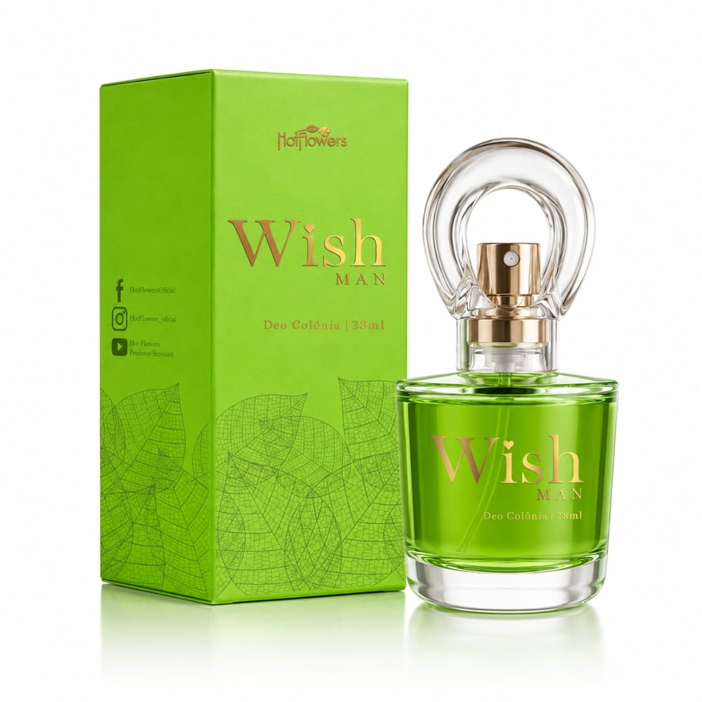 Deo Colônia Whish Man Com Feromones 28Ml Hot Flowers - Imagem 2