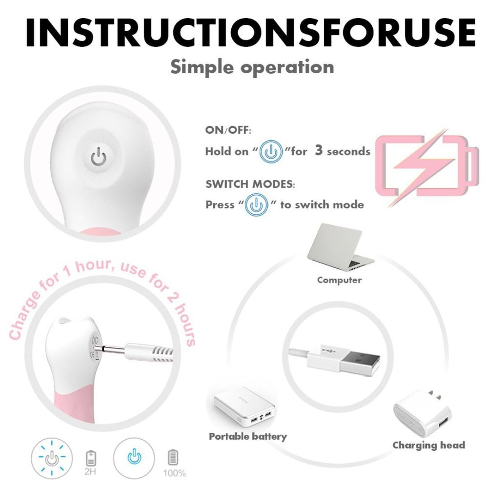 Estimulador De Clitóris Texturizado Recarregável 9 Vibrações Vibe Toys - Imagem 6