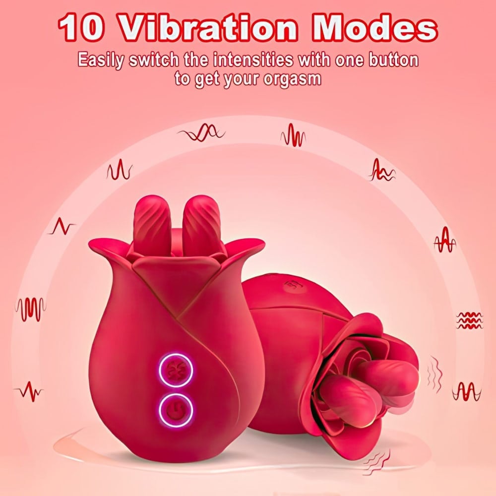 Estimulador Formato De Rosa 10 Vibrações E 10 Movimentos De Vai E Vem - Imagem 6