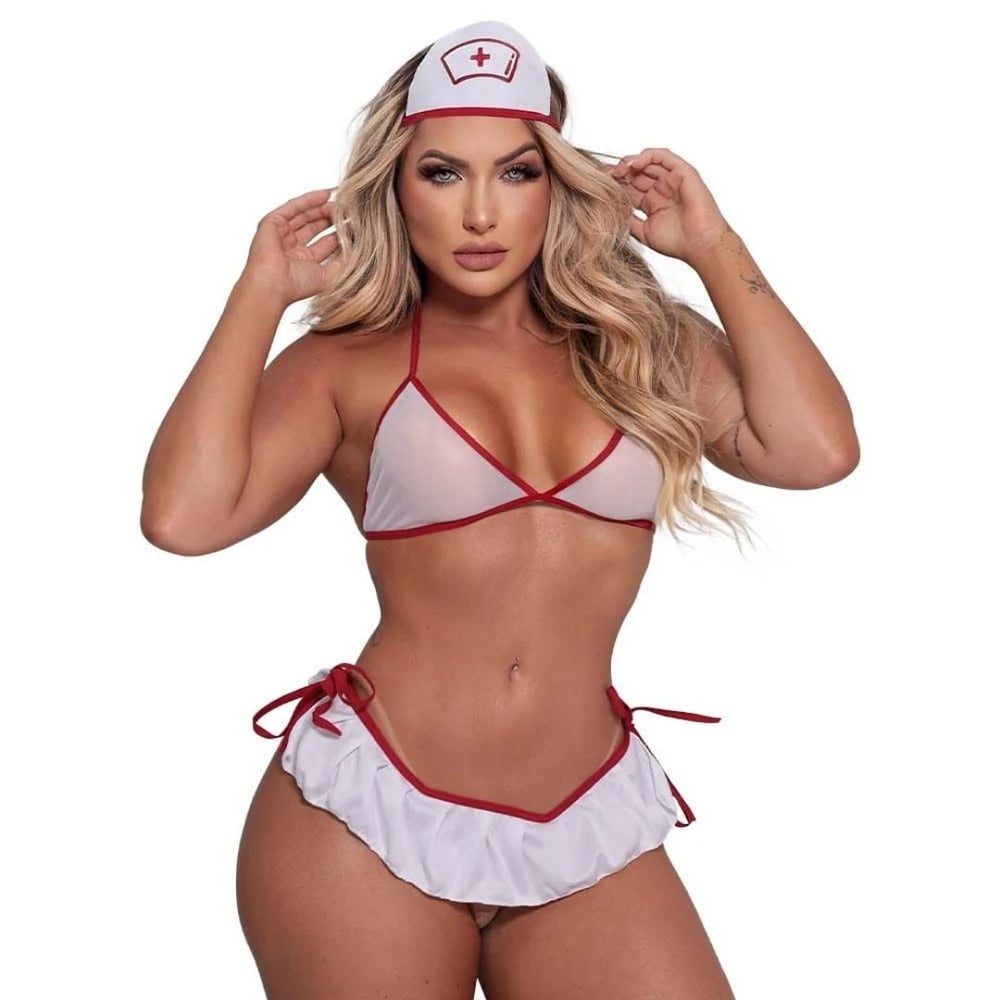 Conjunto Sensual Desejo Com Cinta Liga Universo Feminino - Imagem 6