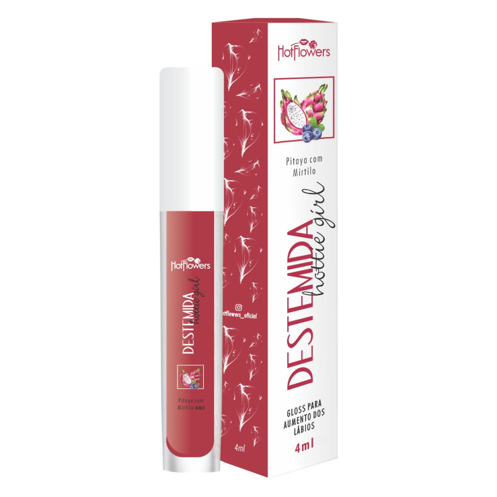 Gloss Para Aumento Dos Lábios Hottie Girl 4Ml Hot Flowers - Imagem 3