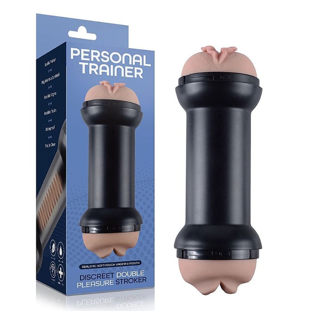 Halteres Masturbador Duplo Vagina E Boca Exciting Steel - Imagem 2