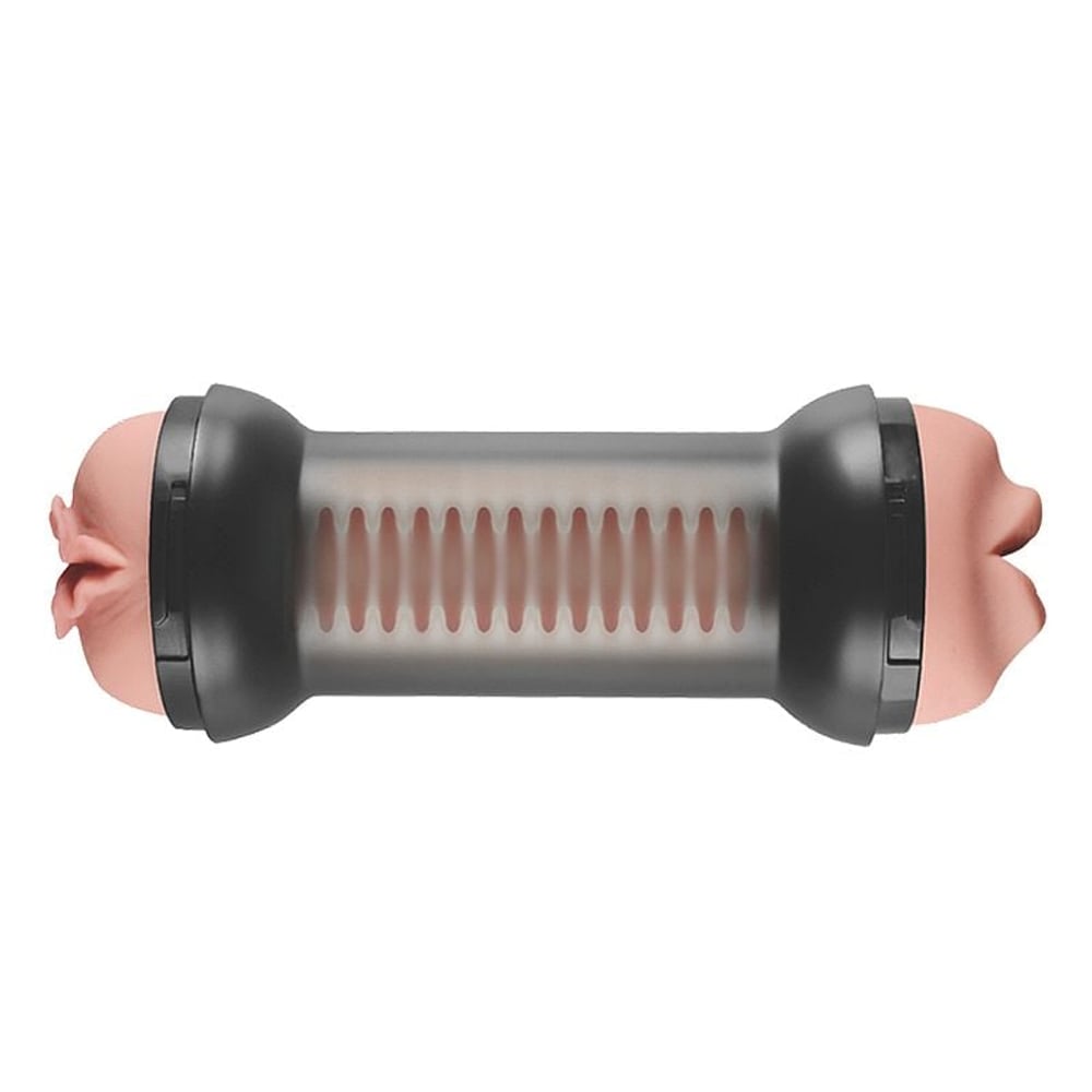Halteres Masturbador Duplo Vagina E Boca Exciting Steel - Imagem 5
