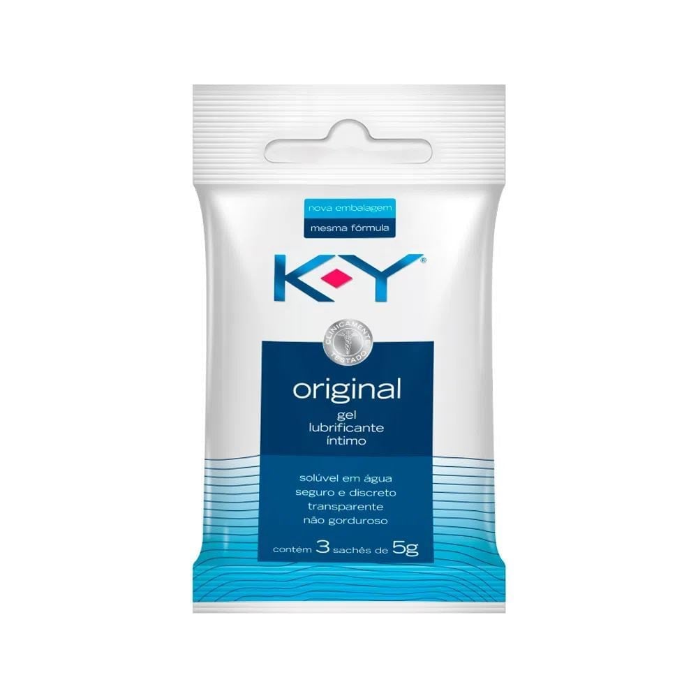 K-Y Original Lubrificante Íntimo Sachê Com 3Unidades 5G Ky