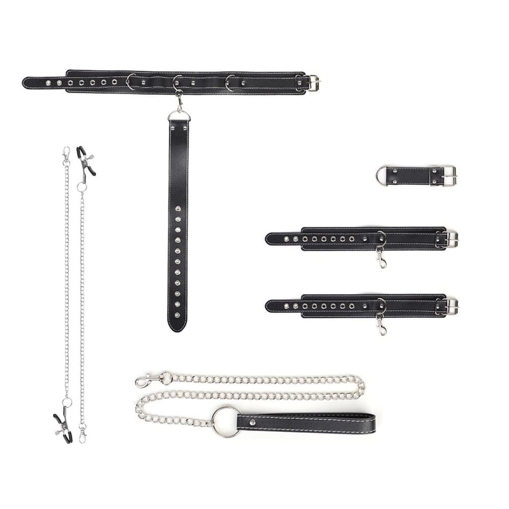 Kit Bondage Com Corrente De Tração E Guia Com Coleira Vibe Toys - Imagem 7