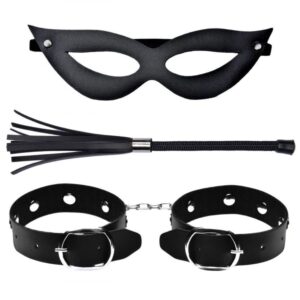 Kit Chicotinho Com Algema E Máscara Dominatrix