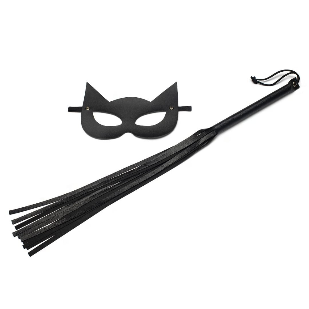 Kit Mulher Gato Com Chicote E Máscara Sexy Fantasy