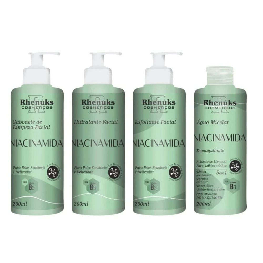 Kit Skin Care Niacinamida Com 4 Itens Rhenuks Cosméticos