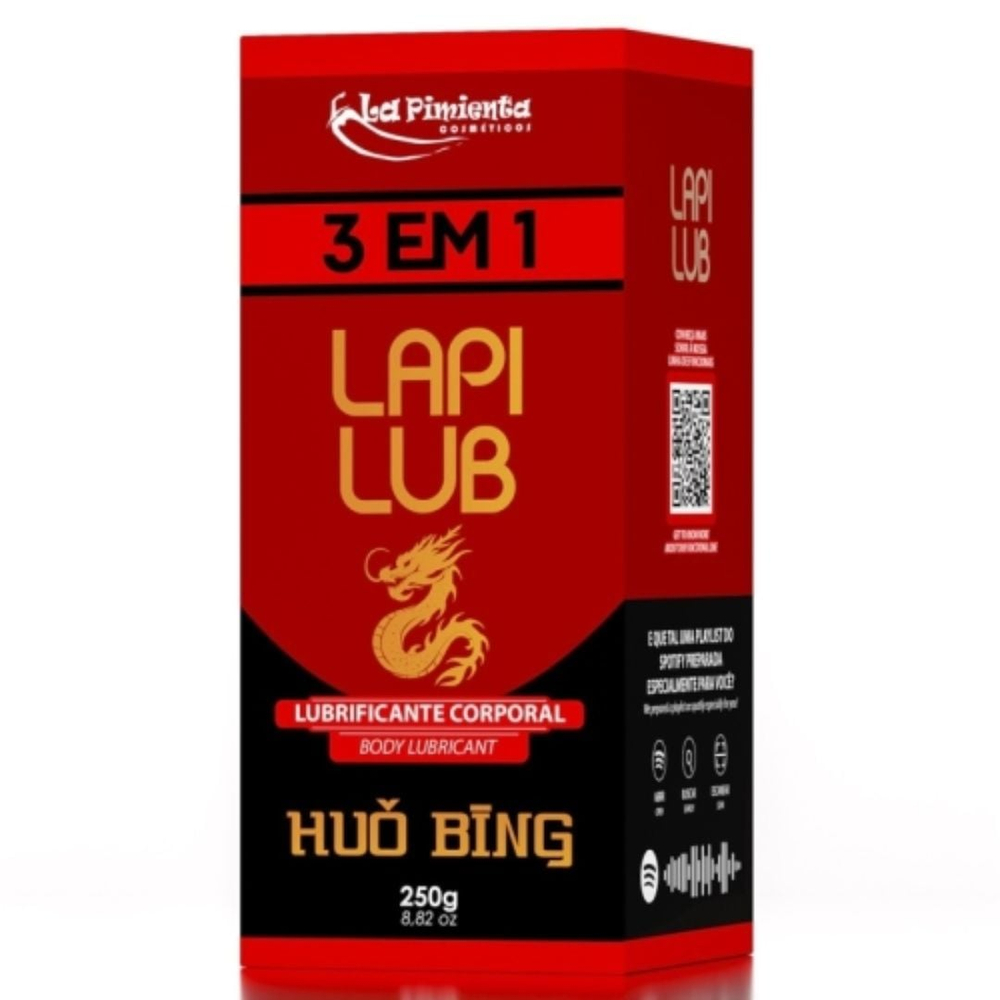 Lapi Lub Lubrificante Corporal 3 Em 1 Huo Bing 250G La Pimienta - Imagem 3
