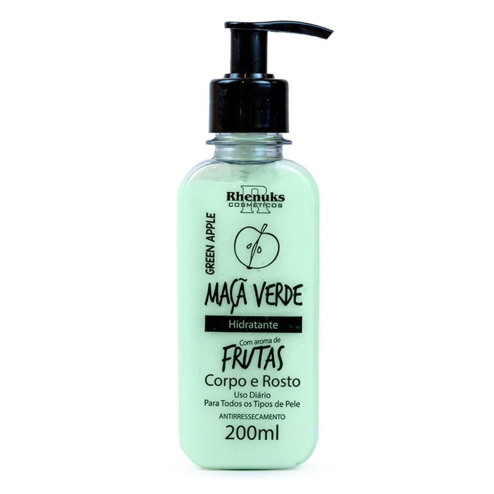 Loção Hidratante Corpo E Rosto Green Apple 200Ml Rhenuks