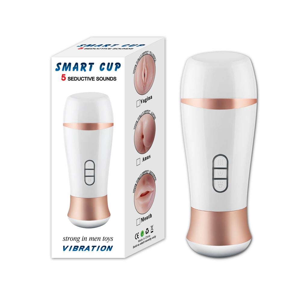 Masturbador Lanterna Recarregável Com Voz 10 Modo De Vibrações Smart Cup - Imagem 4