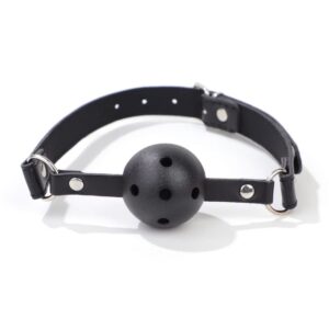 Mordaça Bola Com Regulagem Em Couro Vibe Toys
