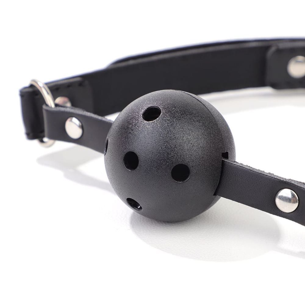 Mordaça Bola Com Regulagem Em Couro Vibe Toys - Imagem 3