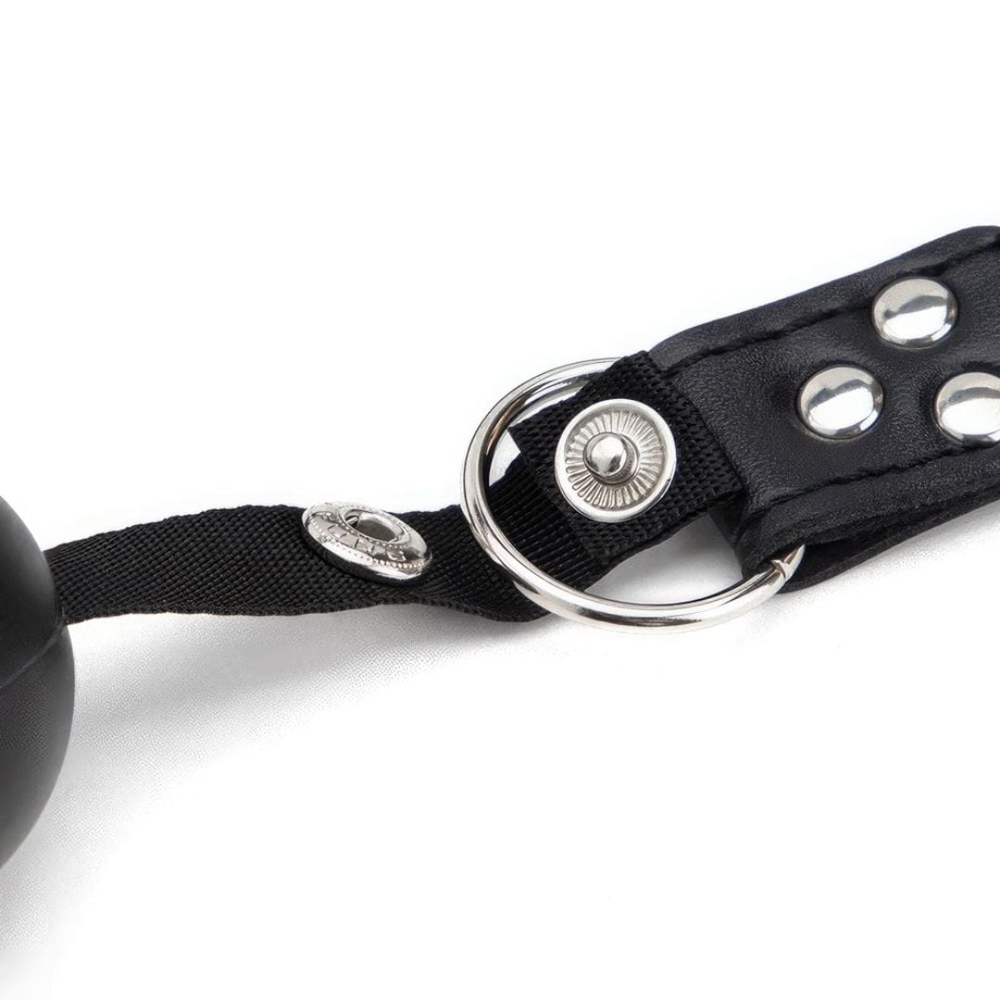 Mordaça Bola Reforçada Com Regulagem Em Couro Vibe Toys - Imagem 2