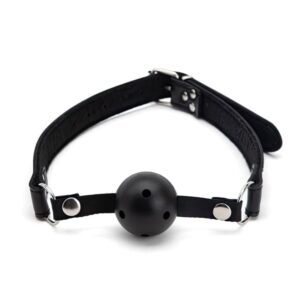 Mordaça Bola Reforçada Com Regulagem Em Couro Vibe Toys