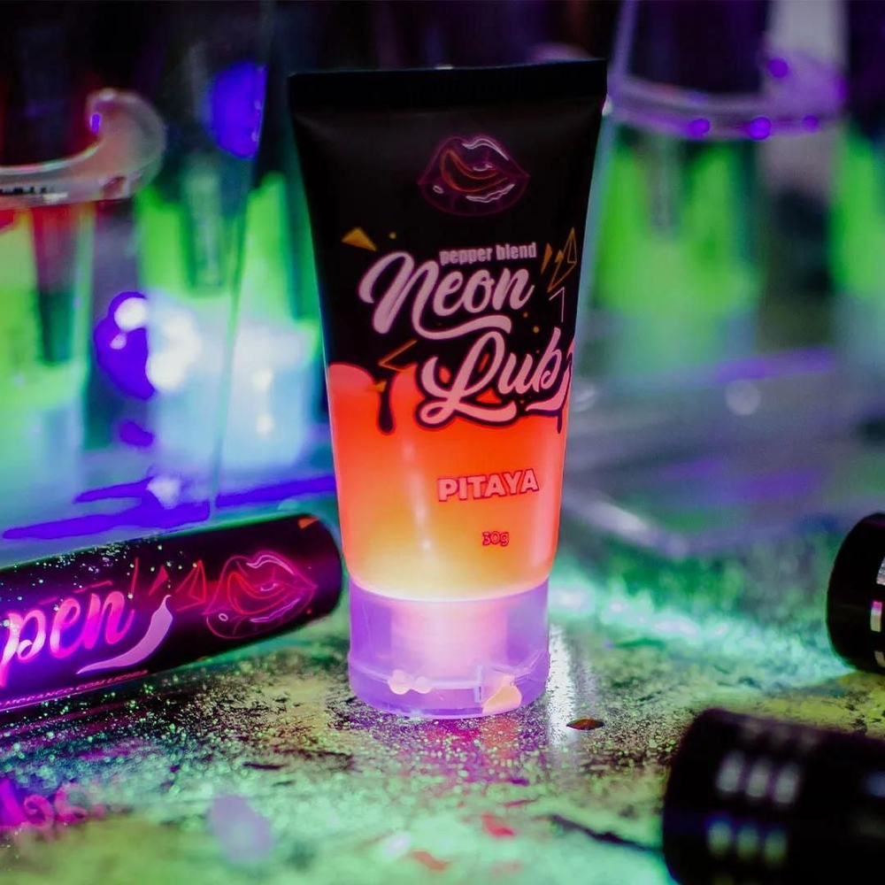 Neon Lub Gel Lubrificante Comestível 30G Brilha Na Luz Negra Pepper Blend - Imagem 6