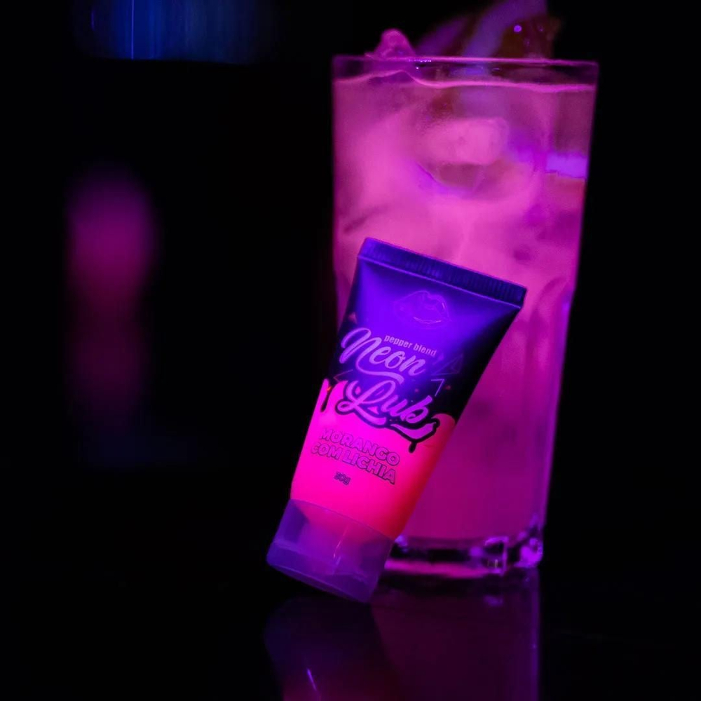 Neon Lub Gel Lubrificante Comestível 30G Brilha Na Luz Negra Pepper Blend - Imagem 8