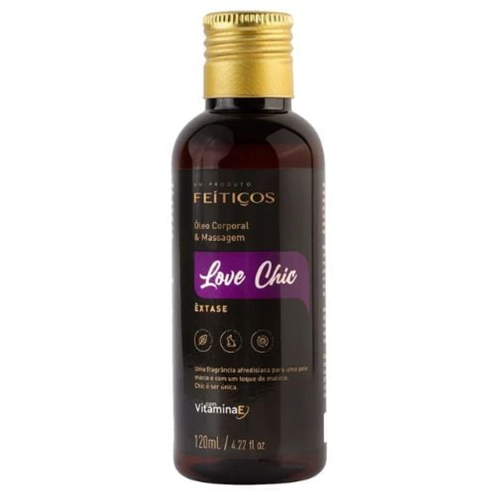 Óleo Corporal De Massagem Love Chic Êxtase 120Ml Feitiços