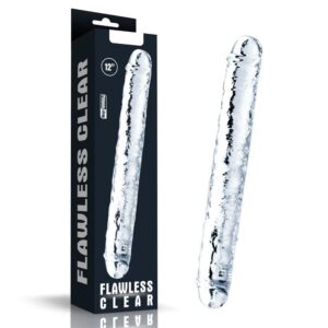 Pênis Duplo Realístico Jelly Flawless Clear 30 X 3,5Cm Lovetoy