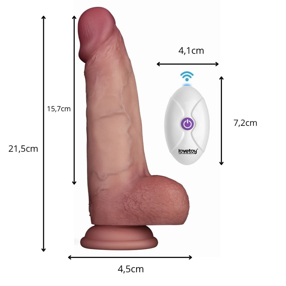 Pênis Realístico 8.5 Dupla Densidade Com Controle Remoto Love Toy - Imagem 6