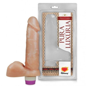 Pênis Realístico Com Escroto E Vibro 16 X 3,5Cm Linha Pura Luxúria Sexy Fantasy