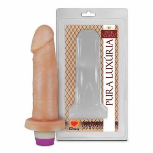 Pênis Realístico Com Vibro Interno 14 X 3,7Cm Linha Pura Luxúria Sexy Fantasy