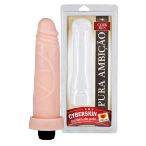 Pênis Realístico Em Cyberskin Com Vibro 16 X 4,5Cm Linha Pura Ambição Sexy Fantasy