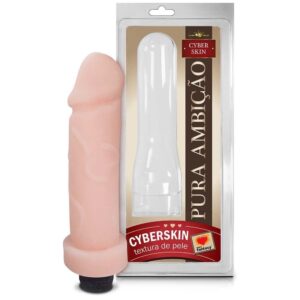 Pênis Realístico Em Cyberskin Com Vibro 18 X 5Cm Linha Pura Ambição Sexy Fantasy