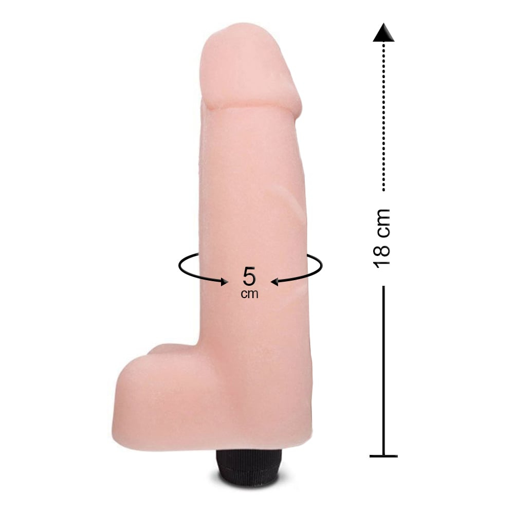 Pênis Realístico Em Cyberskin Com Vibro 18 X 5Cm Linha Pura Ambição Sexy Fantasy - Imagem 2