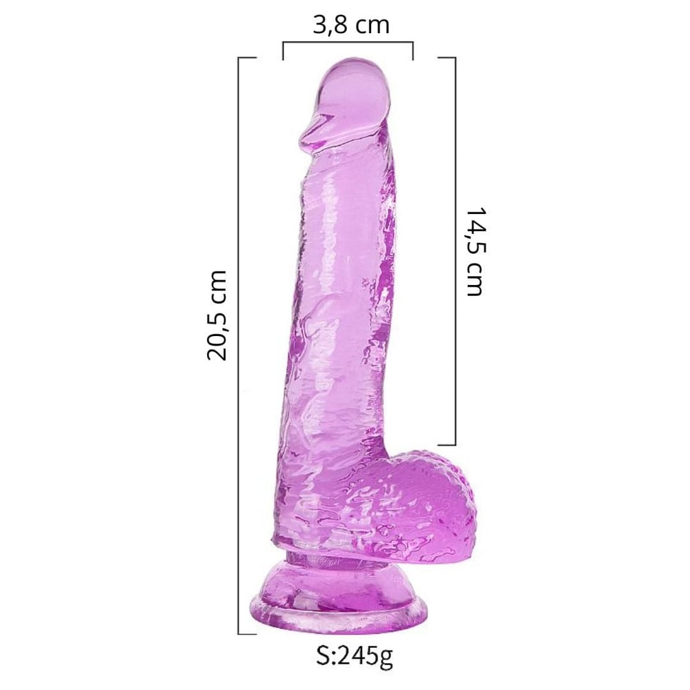 Pênis Realístico Em Jelly Com Escroto E Ventosa 20,5 X 3,8 Cm Vibe Toys - Imagem 5