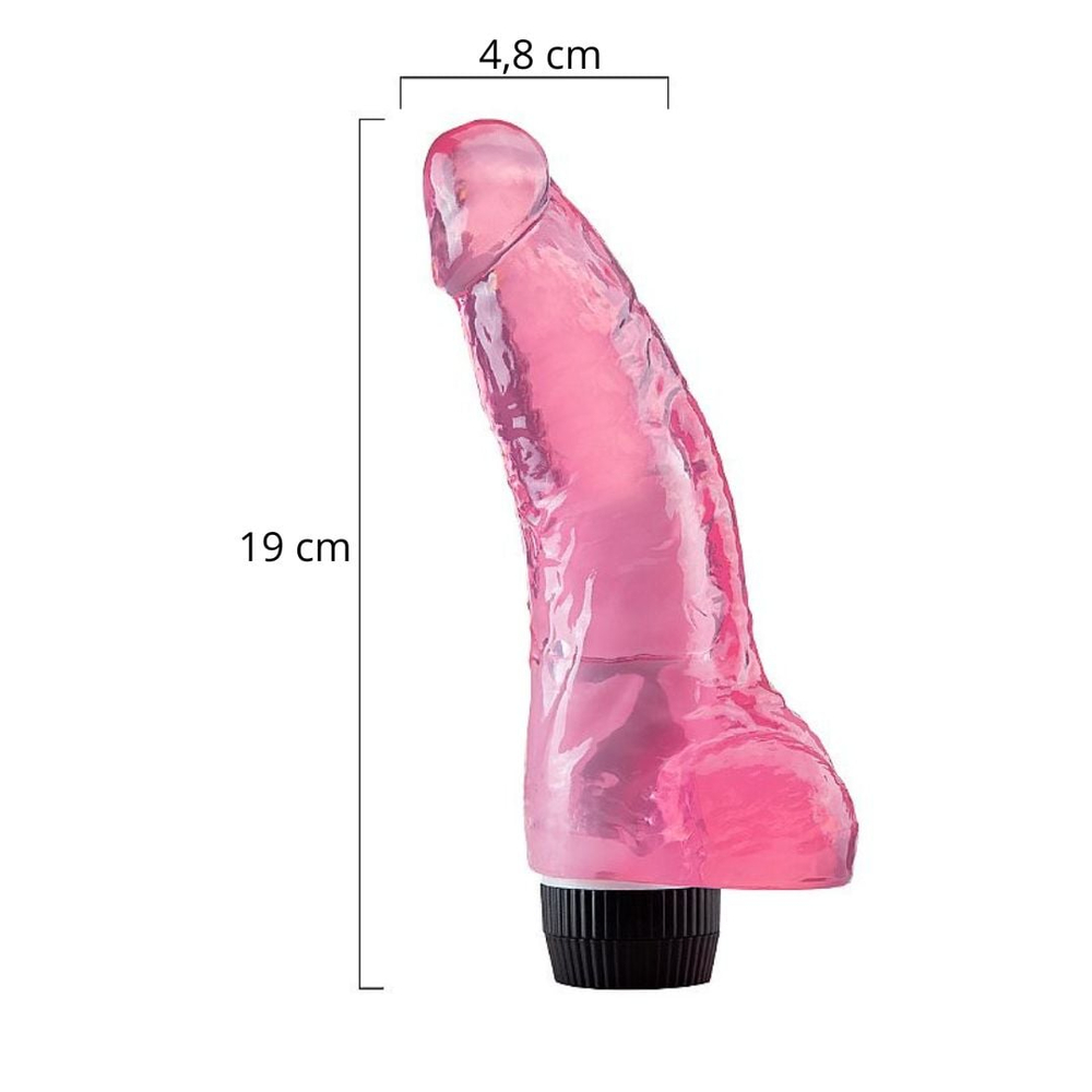 Pênis Realístico Em Jelly Com Escroto E Vibro 19 X 4,8 Cm Vibe Toys - Imagem 8
