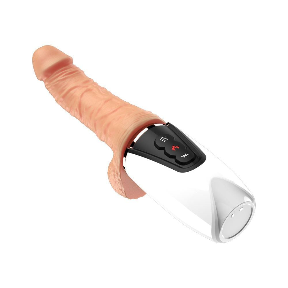 Pênis Realístico Luxuoso 7 Modos De Vibrações E Auto Aquecimento Sex Massage